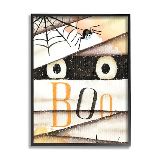 Stupell Industries Boo Creepy Eyes Peeking Framed Giclee Art
